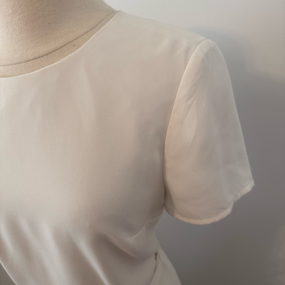 J. Crew White Short-Sleeve Belted Suiting Dress Size 10 - Picture 4 of 10